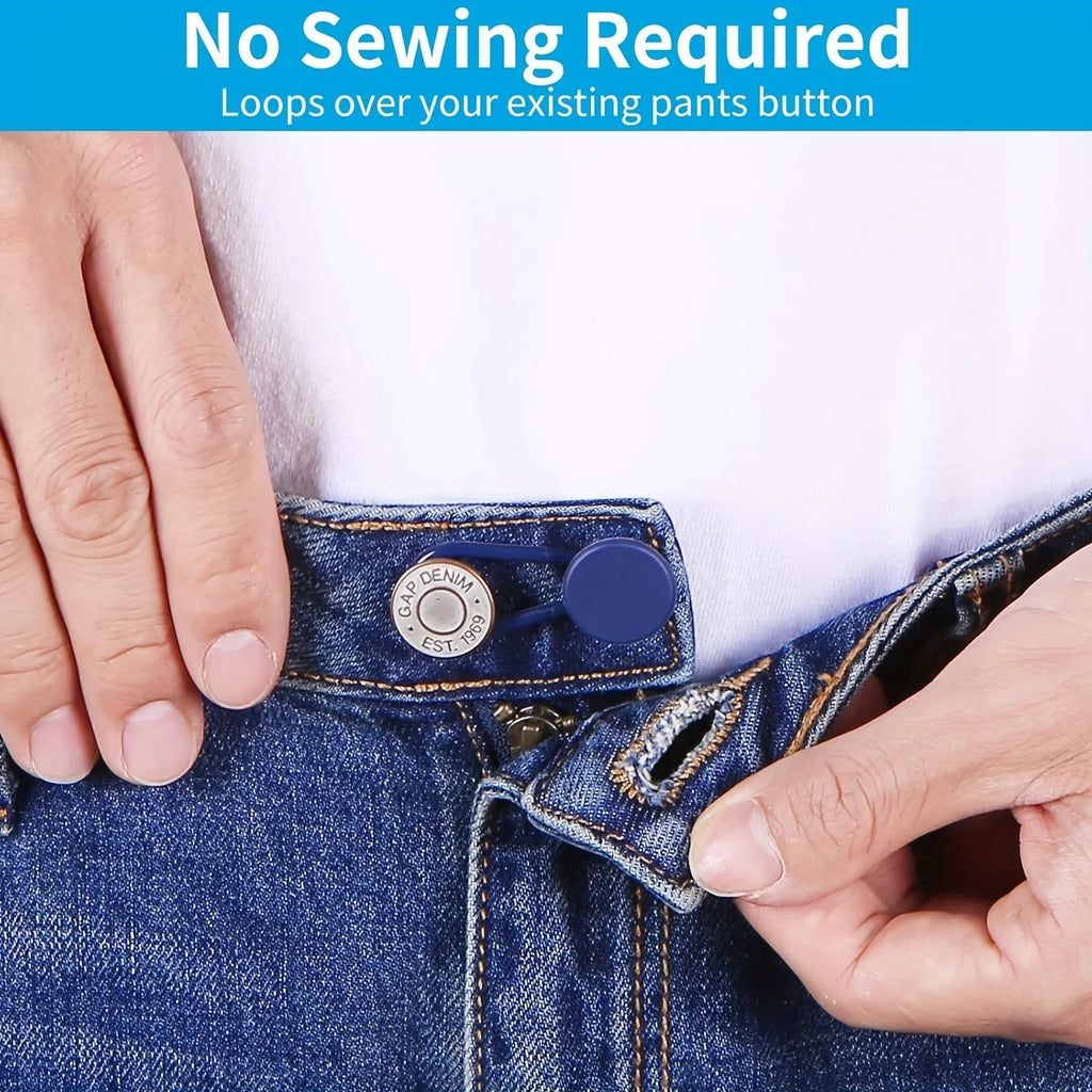 Easy-Adjust 4/12-Pack No-Sew Jean Waist Extenders - Adjustable Pants