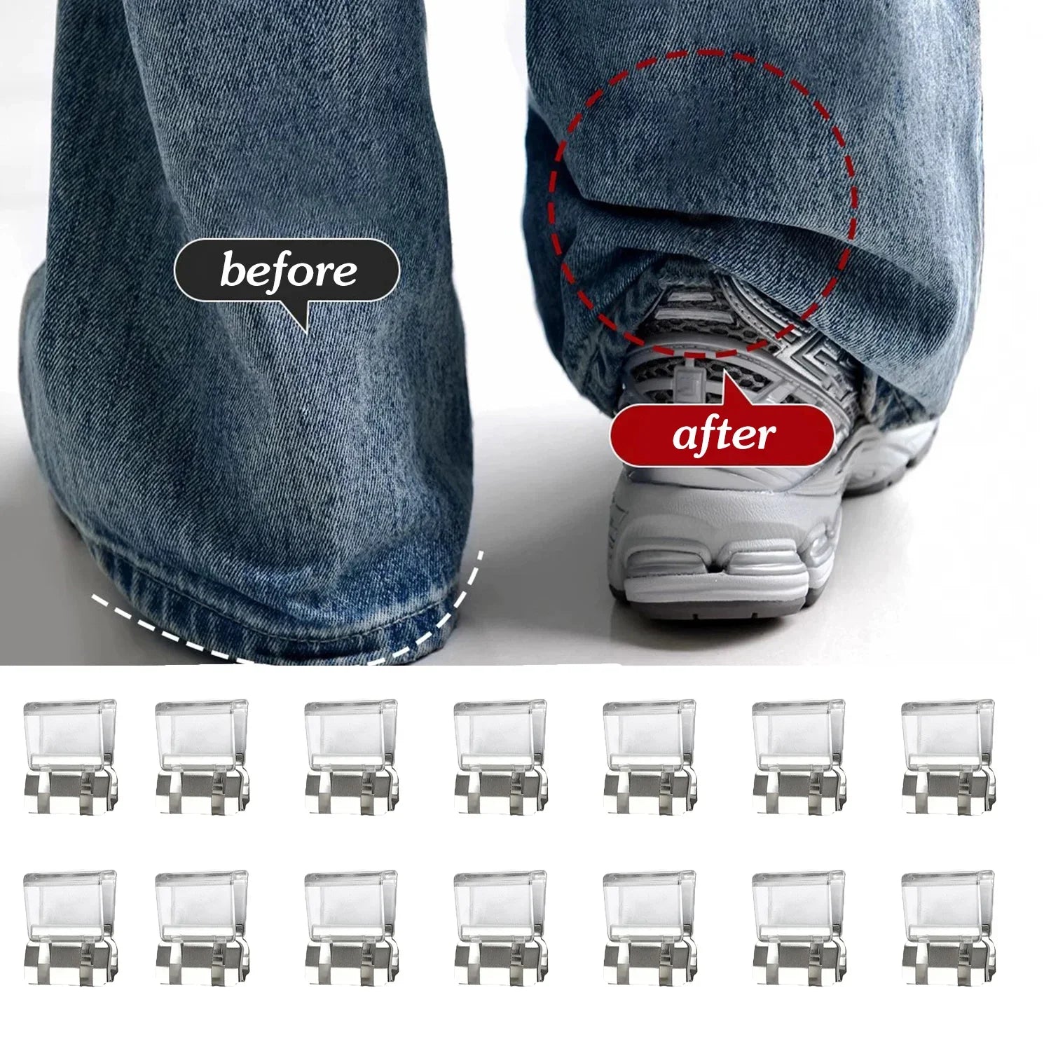 4/10PCS Invisible Leg Shortening Clip, Non-Slip Pants Edge Clip, Quick
