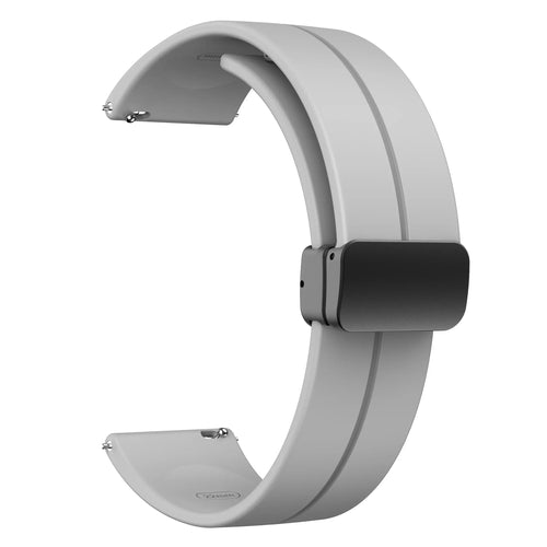 20mm 22mm Magnetic D Type Clasp Silicone Watch Band for Samsung Galaxy