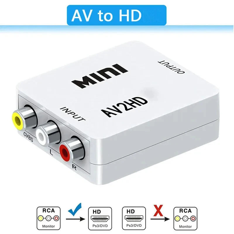 AV TO HDMI-compatible Adapter 1080P Video Composite Converter