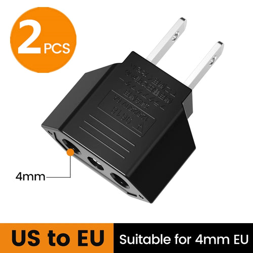 Elough 4.0mm US To EU Converter Plugs European EU To US America Travel