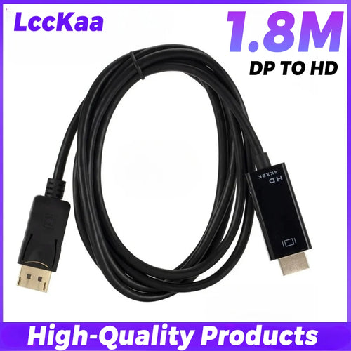 1.8M DP To HDMI-compatible Cable 4k DisplayPort To HD Adapter Male To