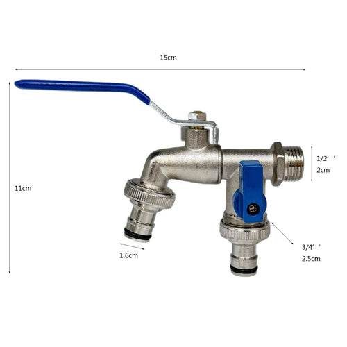 Garden Tools Brass Water Faucet 1/2" Outside & Inside Easy Turn On/Off