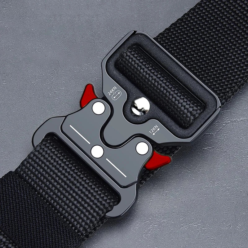 1 piece men's tactical sports belt, quick release symmetrical buckle,