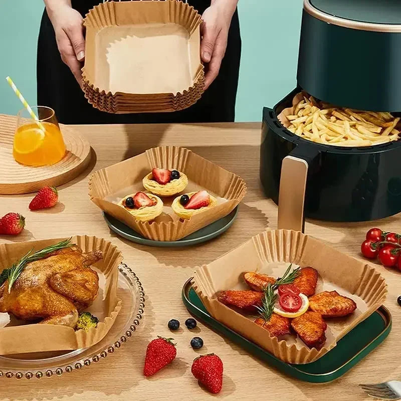 Cooking Paper Air Fryer Disposable Paper Square Round Baking Barbecue