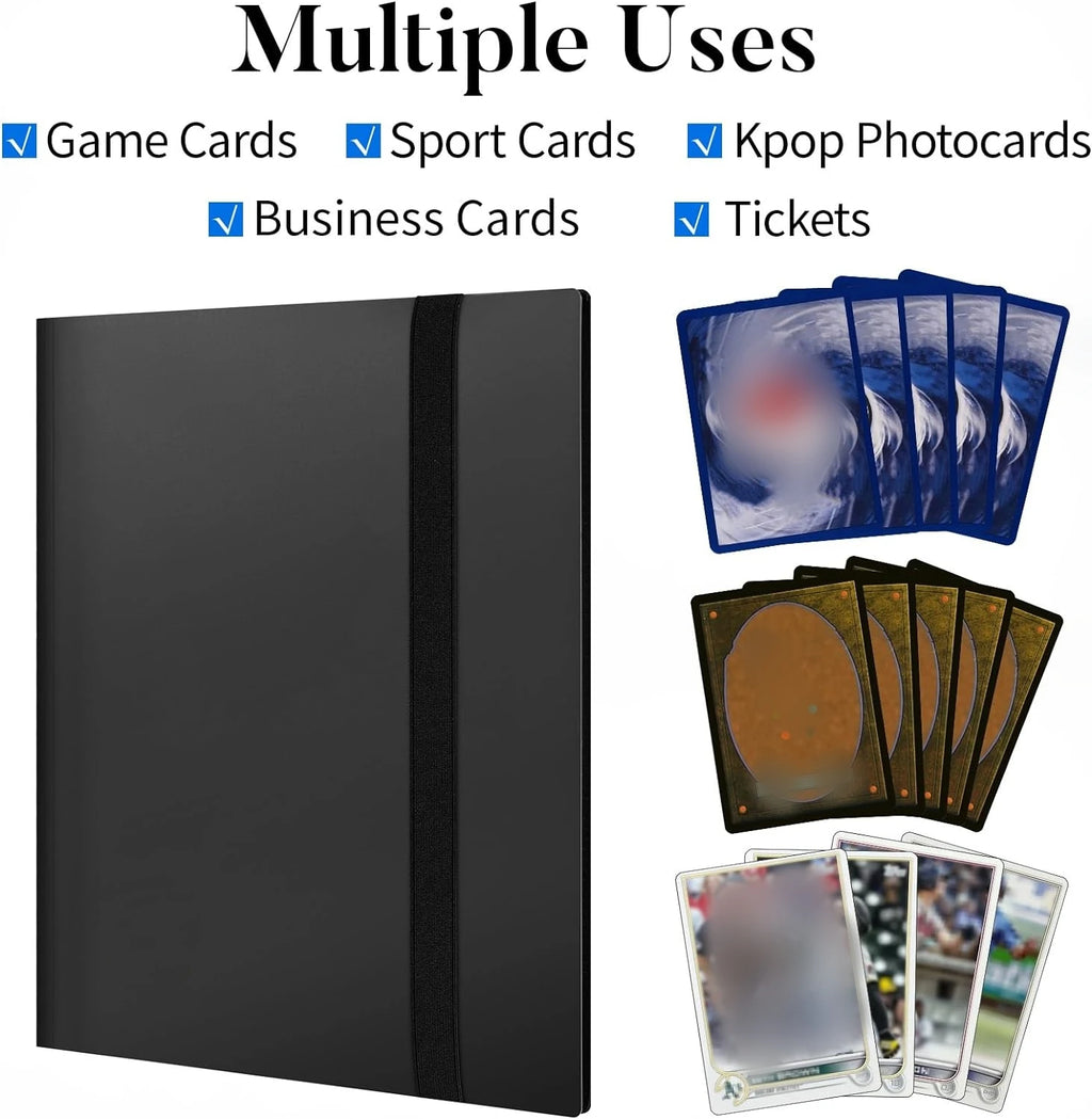 Premium 9-Pocket Trading Card Binder - Holds 360 Cards - Durable PP