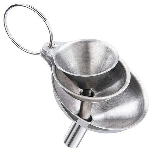 3/5 Pcs Stainless Steel Kitchen Funnels Set Food Grade Metal Funnels
