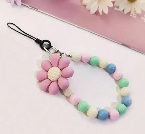 Phone Anti-lost Lanyard Key Short Wrist Pendant Colorful Macaron Round