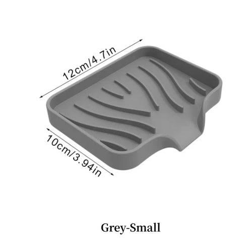 1-Pack Silicone Drain Soap Box Kitchen Bathroom Anti-slip Sink Tray