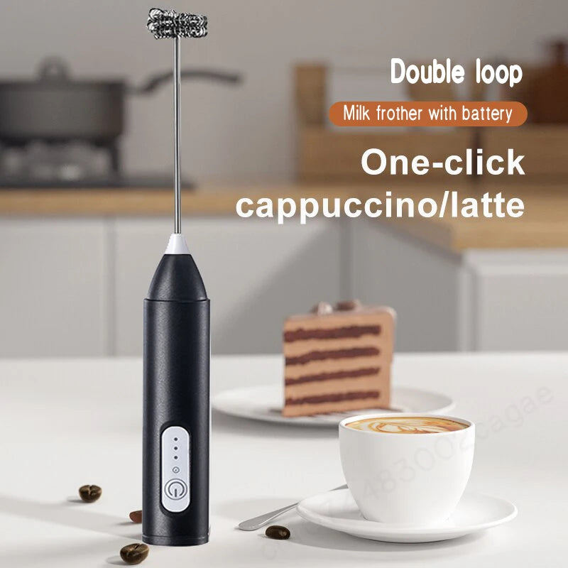 Wireless Milk Frother Electric Type-C Handheld Blender Stainless Steel