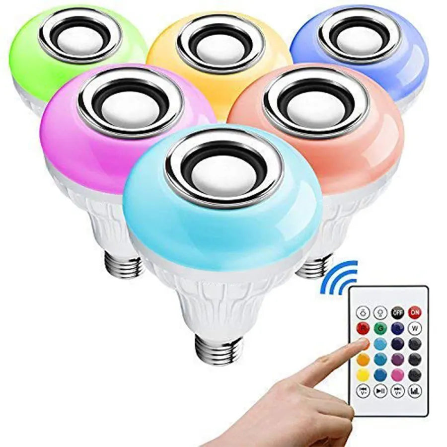 AC 85-265V 12W E27 LED Light Bulb with Bluetooth Speaker Music Remote