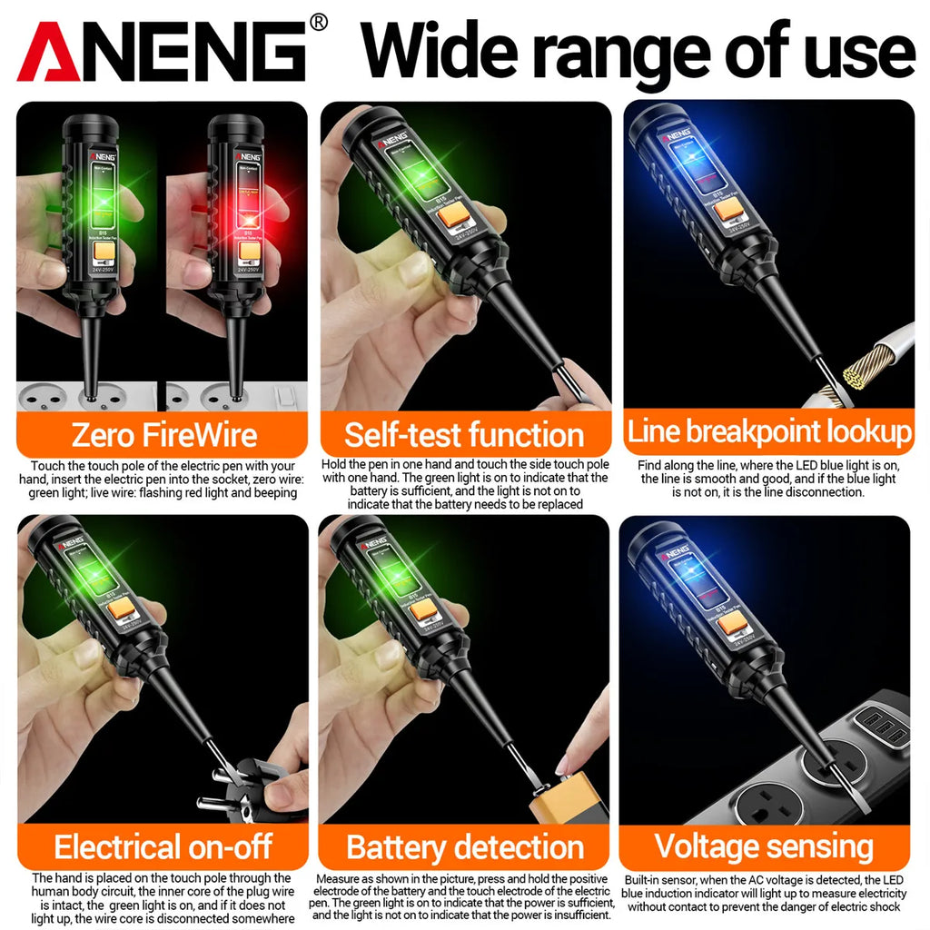 ANENG B15 Induction Teste Pen Highlight Color Light Professional AC
