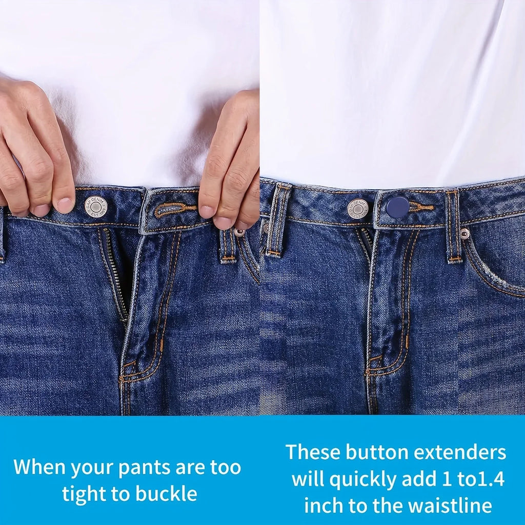 Easy-Adjust 4/12-Pack No-Sew Jean Waist Extenders - Adjustable Pants