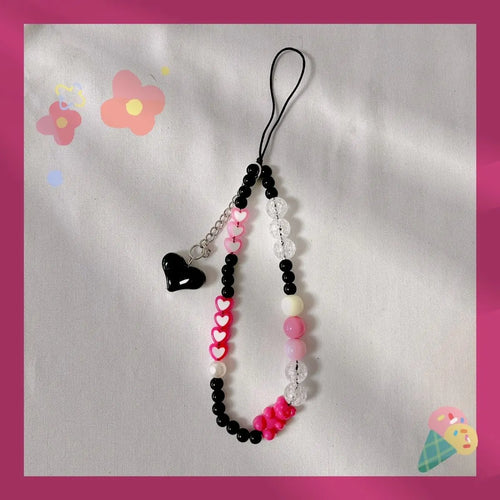 Phone Anti-lost Lanyard Key Short Wrist Pendant Colorful Macaron Round