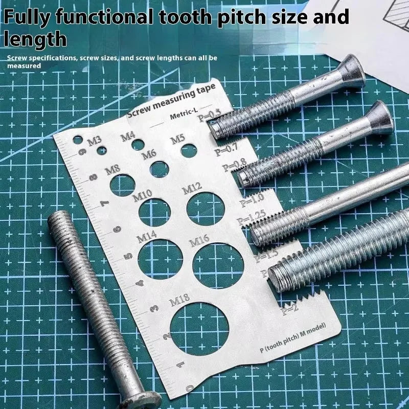 NEW Screw Thread Pitch Gauge Ruler Measuring Tool Bolt Nut Metric