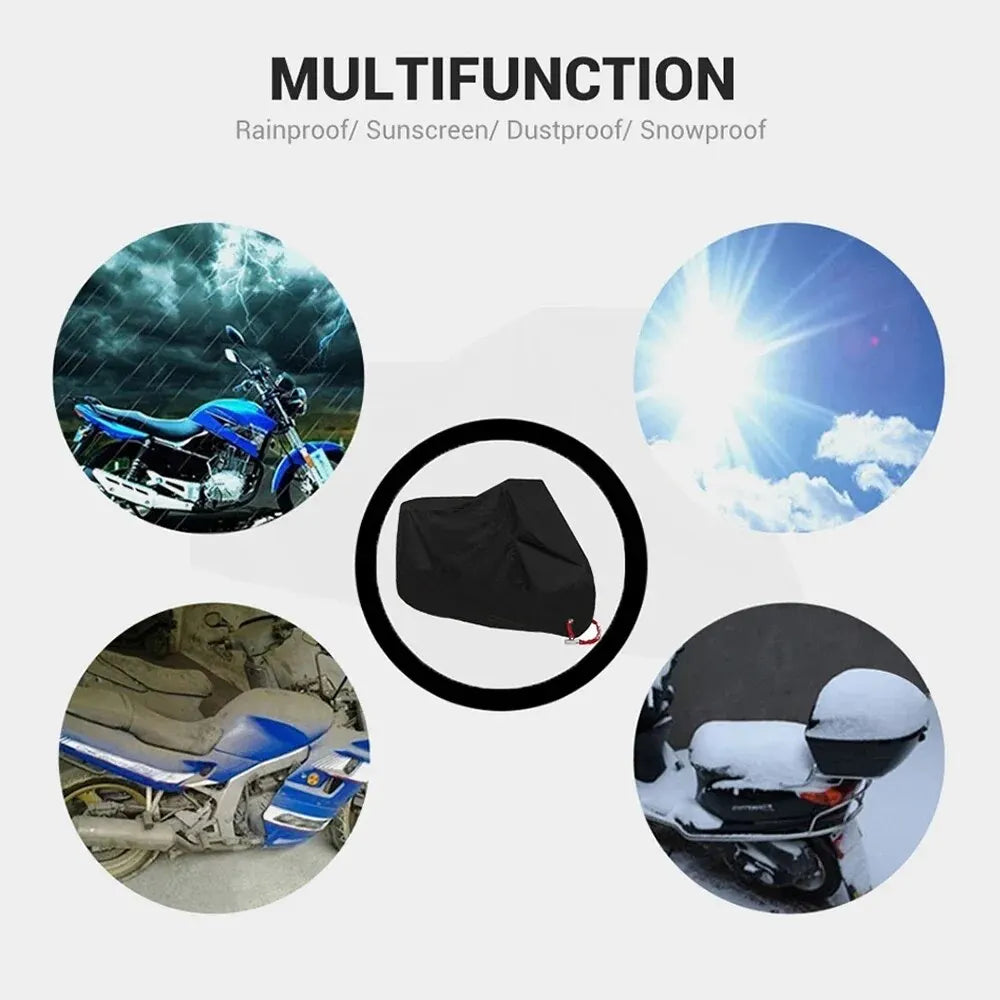 Motorcycle Cover Waterproof All Season Dustproof UV Protection 190T