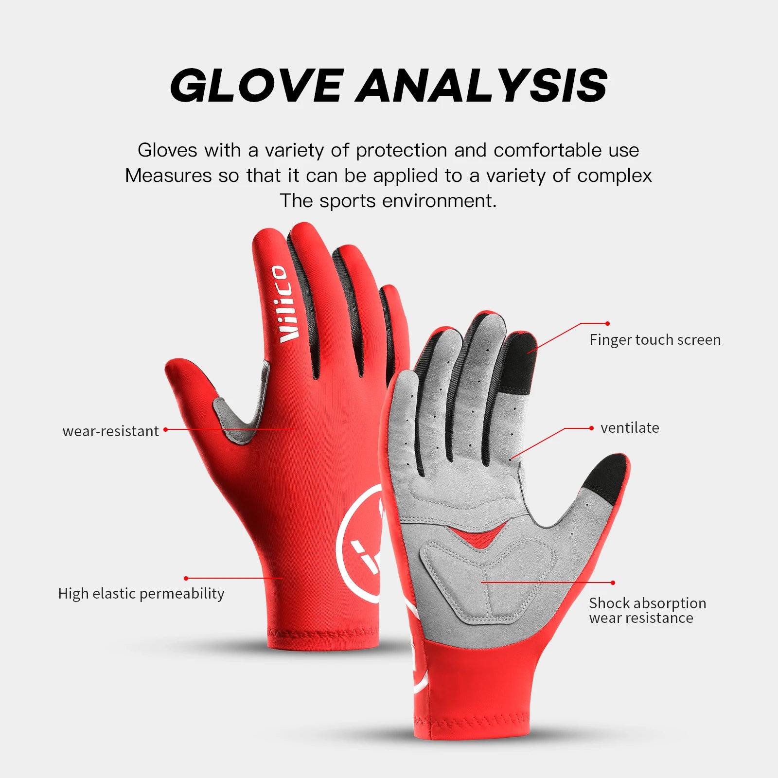Vilico Professional Outdoor Cycling Gloves With Sensitive Touch Screen