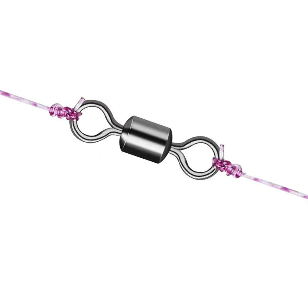 50Pcs Bearing Swivel Fishing Connector Stainless Steel Carp Snap