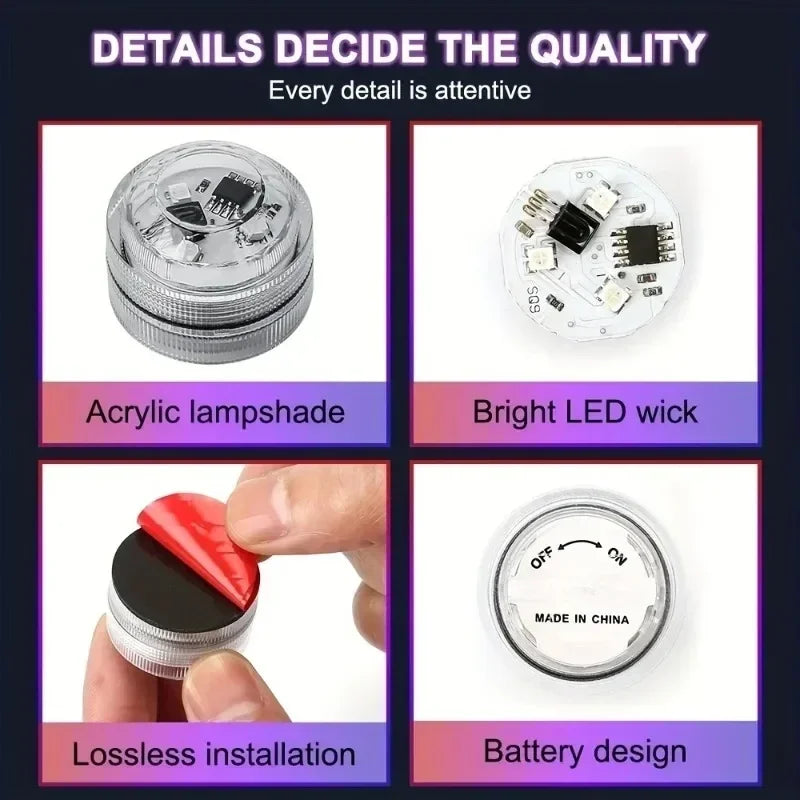 Wireless Adhesive LED Car Interior Ambient Light Remote Control Decor