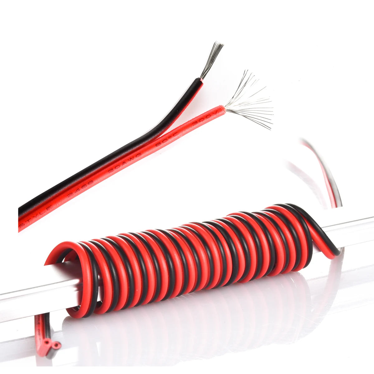 10m 20m 30m  2pin 20 AWG UL2468 2*0.5mm Extension Cable use for 12v