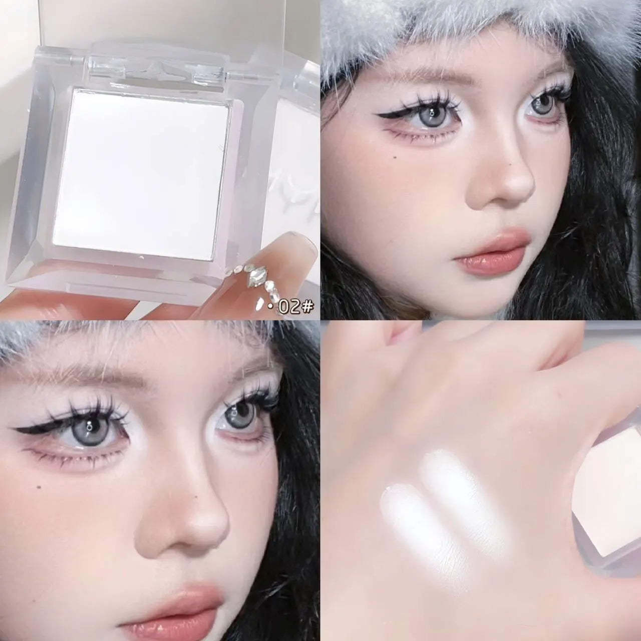 1PcsMonochrome matte highlight smoked eye shadow plate powder is
