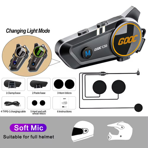 3D Surround Heavy Bass Motorcycle Helmet Headset Stereo Bluetooth