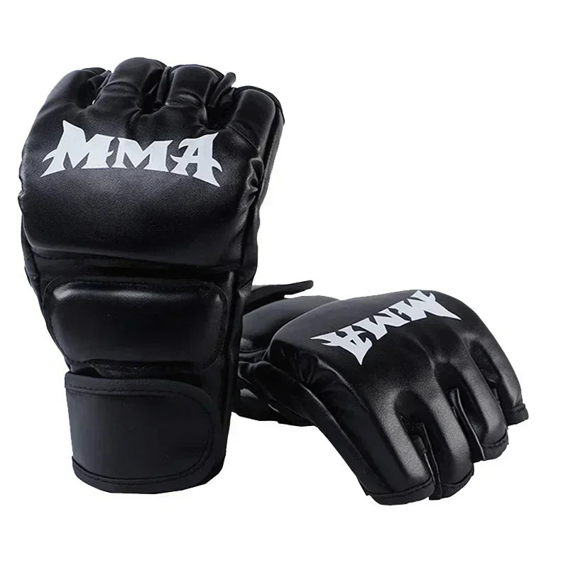 Professional Boxing Training Gloves Half Finger Leather Cushion for