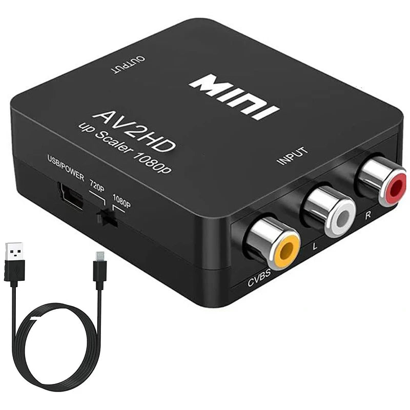 AV TO HDMI-compatible Adapter 1080P Video Composite Converter