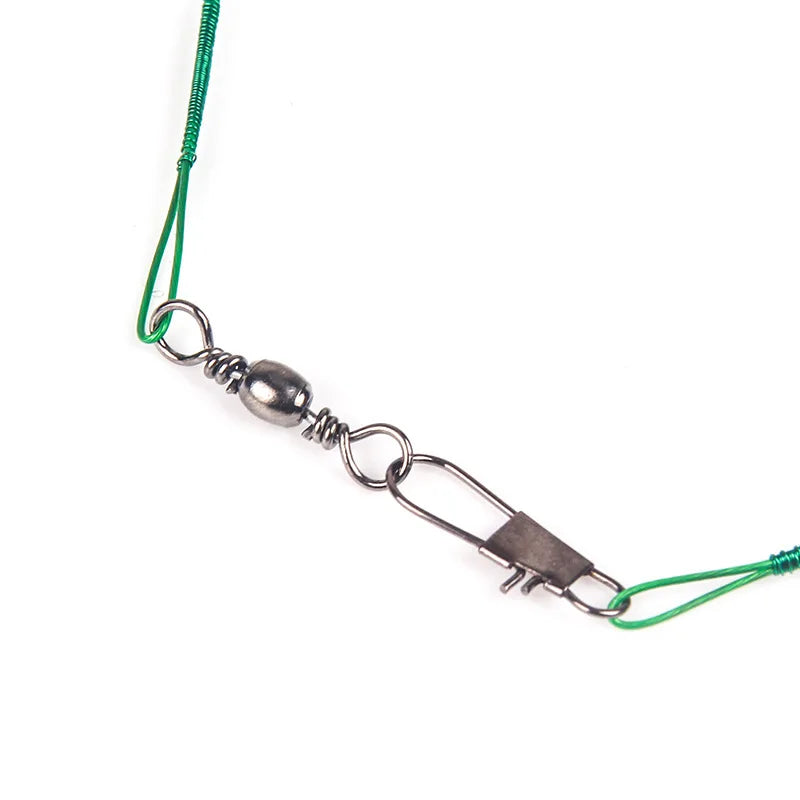 Anti Bite Steel Fishing Line Steel Wire Leader With Swivel Fishing