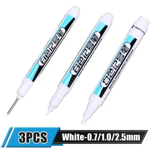0.7/1.0/2.5MM White Permanent Marker Pens Markers Paint Pen For Wood