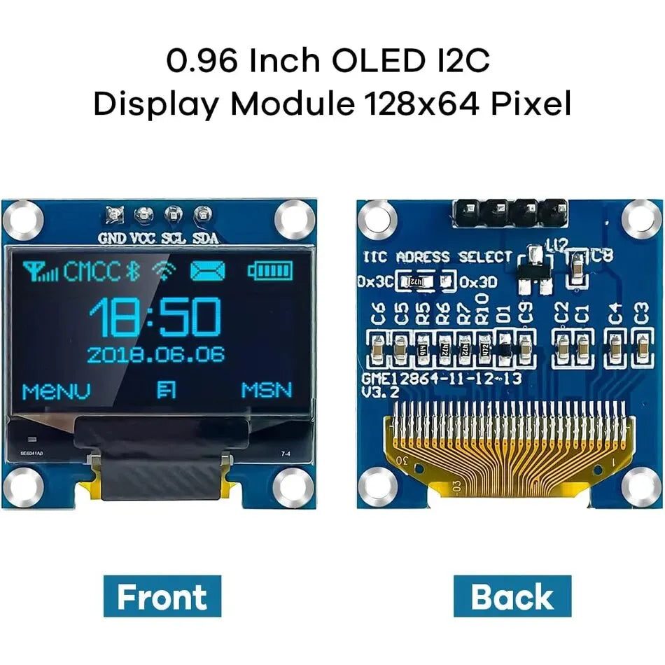 0.96" Inch OLED Display Screen Module I2C IIC 128x64 SS - D - 1306