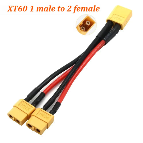 XT60 Parallel Battery Connector 3-Way 14AWG Silicone Wire Male/Female