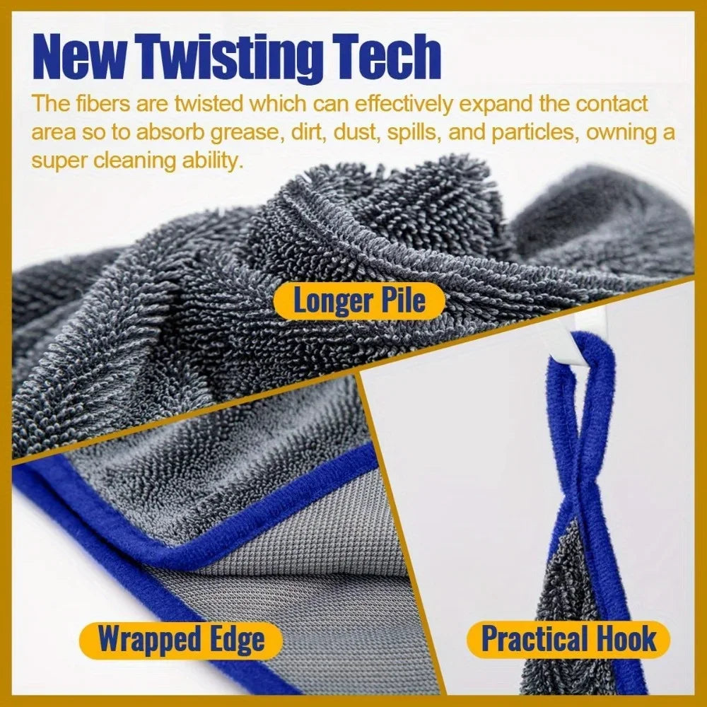 1pc Extra Large Car Drying Towel - Ultra-Absorbent Soft Lint &