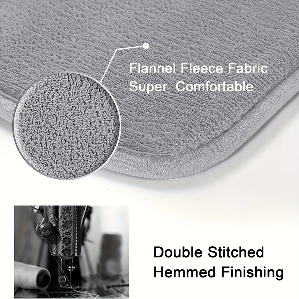 Thickened special-shaped bathroom absorbent floor mat flannel toilet