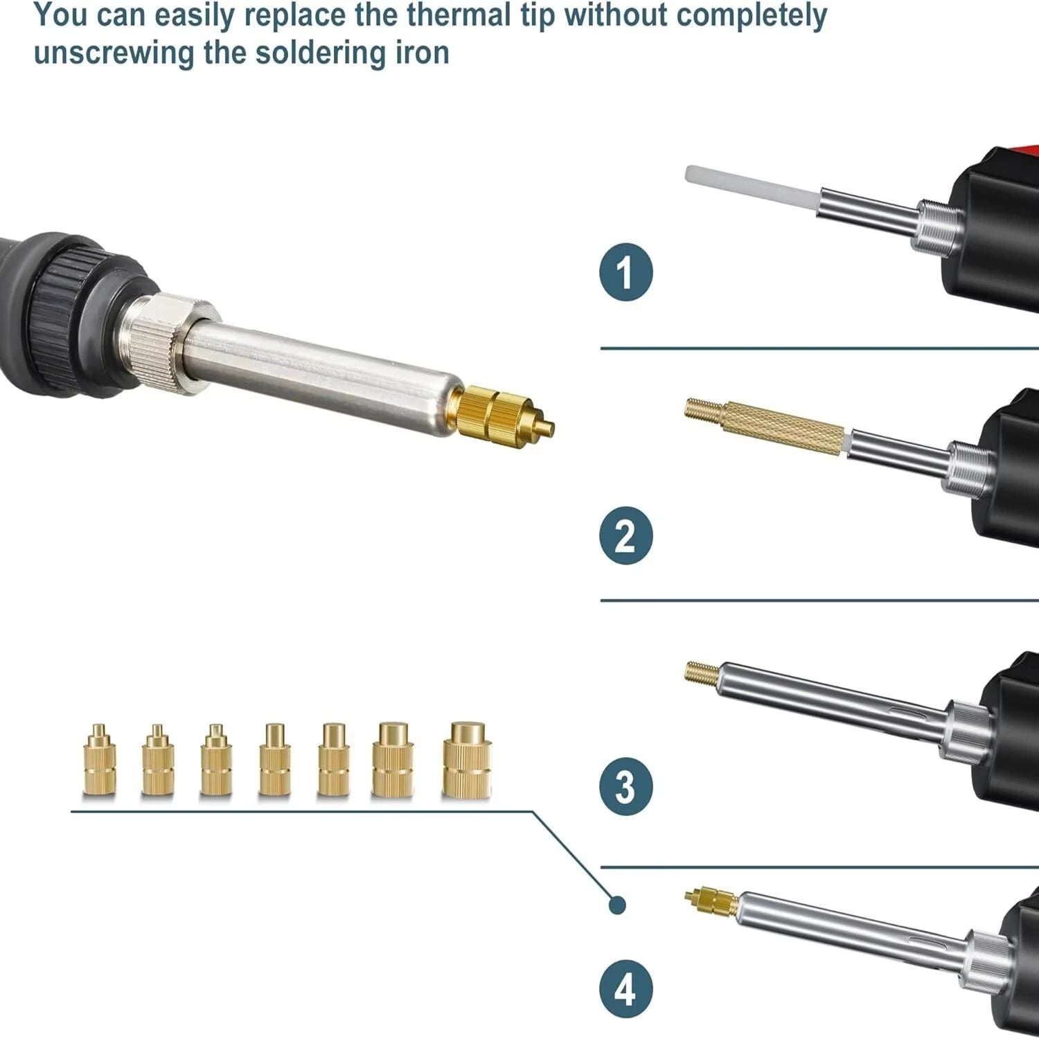 Heat Set Insert Soldering Iron Tip Head M2 M2.5 M3 M4 M5 M6 Hot Melt