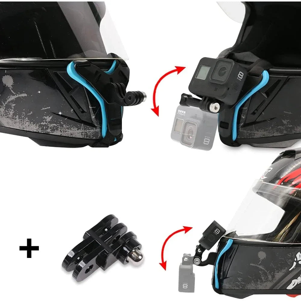 Motorcycle Helmet Chin Strap Mount for GoPro Hero 13 12 11 10 9 8 DJI