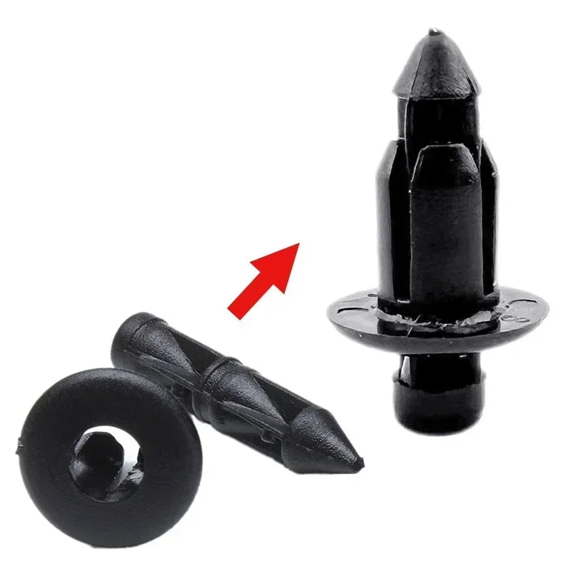 10/20/30PCS 6mm Black Rivet Fairing Body Trim Panel Fastener Screw