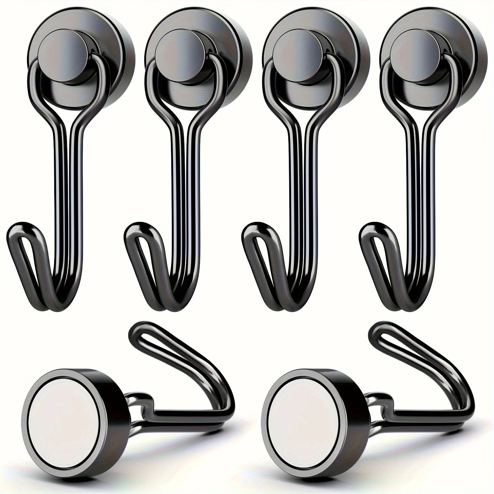 3/6/12/20Pcs Black Magnetic Hooks Cruis Heavy Duty Magnetic Hangers,