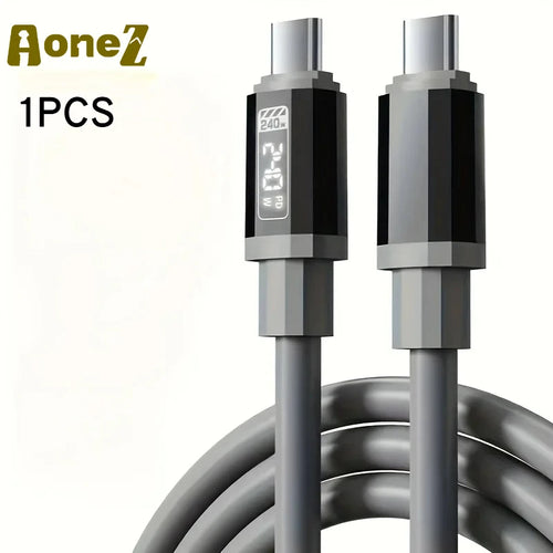 1.5m Fast Charging 27/120/240W USB Type-C To Type-C Cable Real-Time