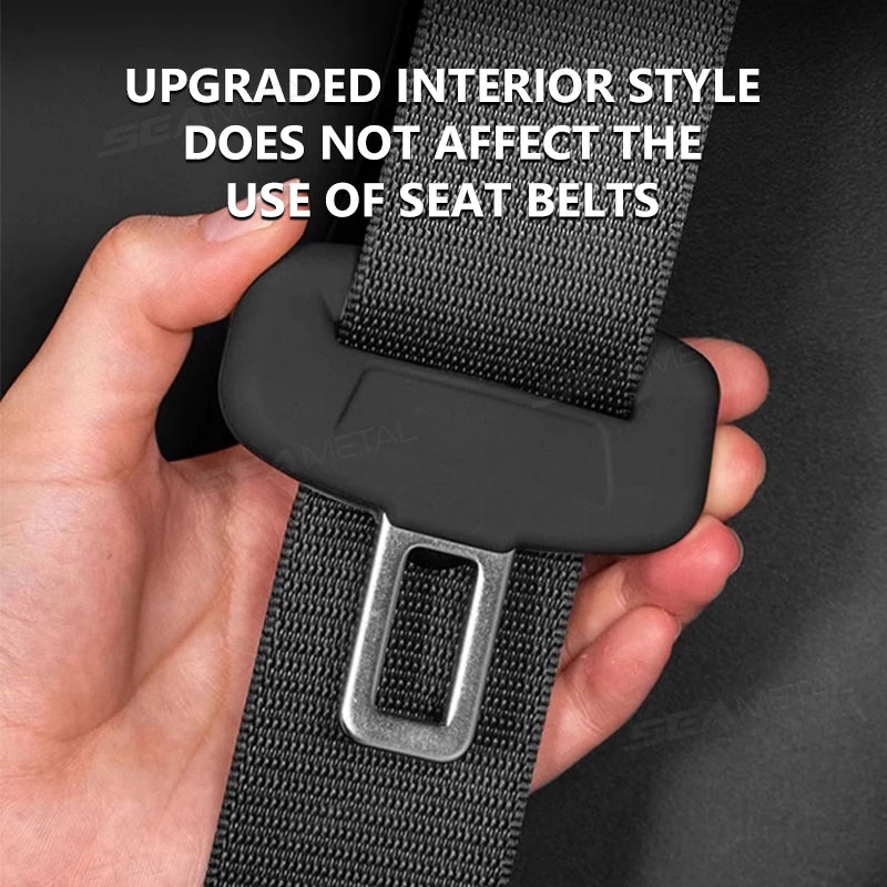 BLALION 2Pcs Seat Belt Buckle Cover Anti-Scratch Rubber Car Seat