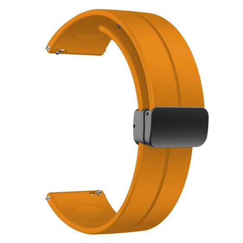 20mm 22mm Magnetic D Type Clasp Silicone Watch Band for Samsung Galaxy