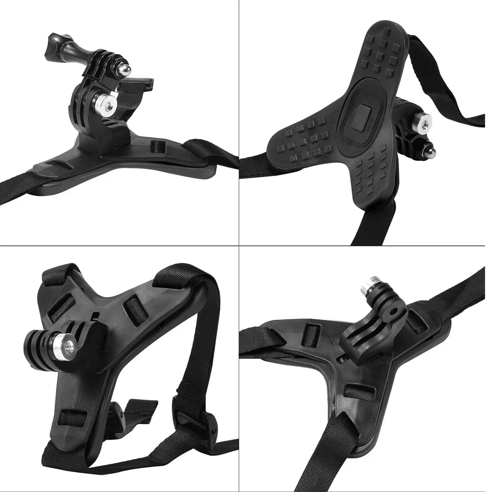 Motorcycle Helmet Chin Strap Mount for GoPro Hero 13 12 11 10 9 8 DJI