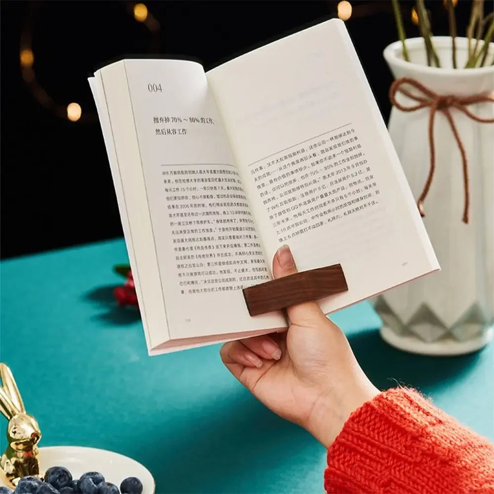 Hot Wooden Thumb Bookmark One Hand Reading Thumb Book Support Book