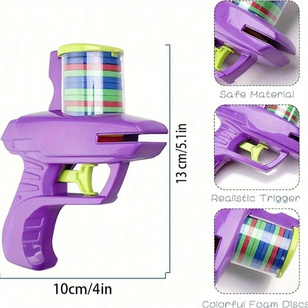 1pc Foam Disc Launcher Flying Disc Handheld Shooter Indoor Shooting