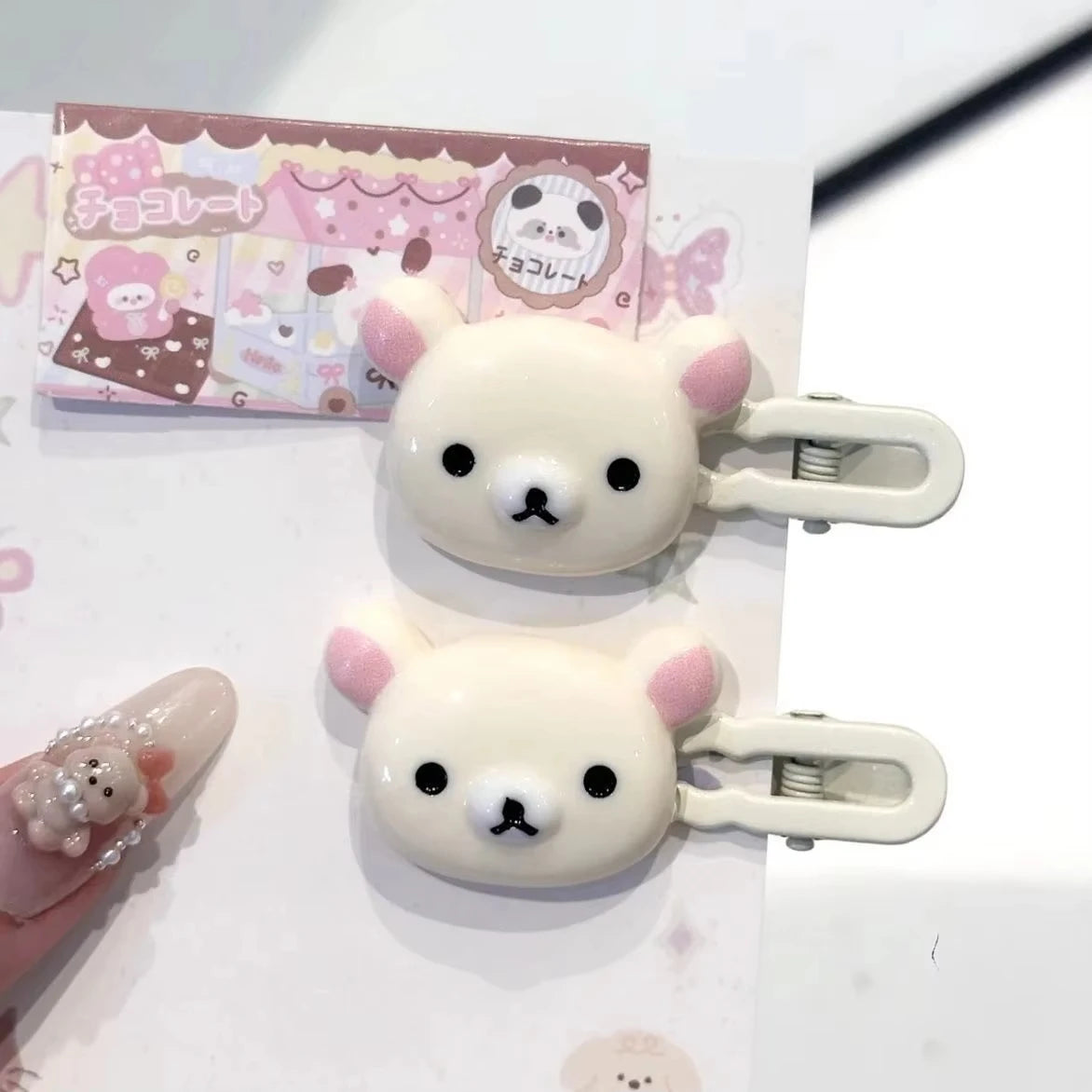 Cute Bear Hairpins Set Preppy Headdress Plastic Hair Sweet Accessories