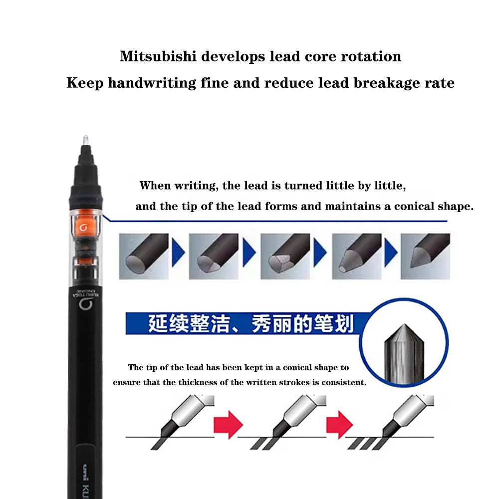 UNI Kuru Toga  Mechanical Pencil M5-452 Drawing Pencil 0.5mm Low