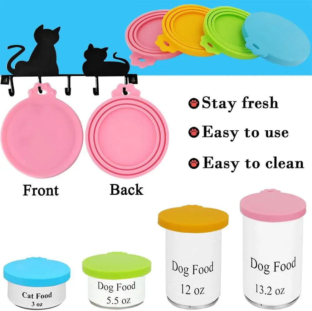 Food Can Lids Silicone Pet Food Can Covers for Dog  Cat Food One Tin