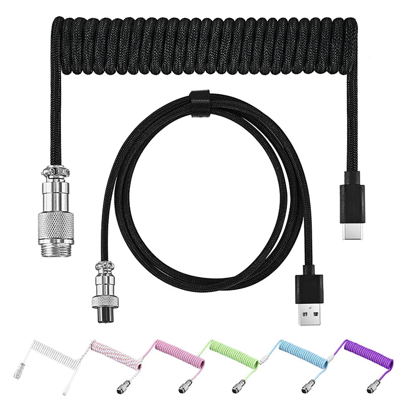 Coiled Keyboard Cable Type C To USB-A Mechanical Keyboard Cable