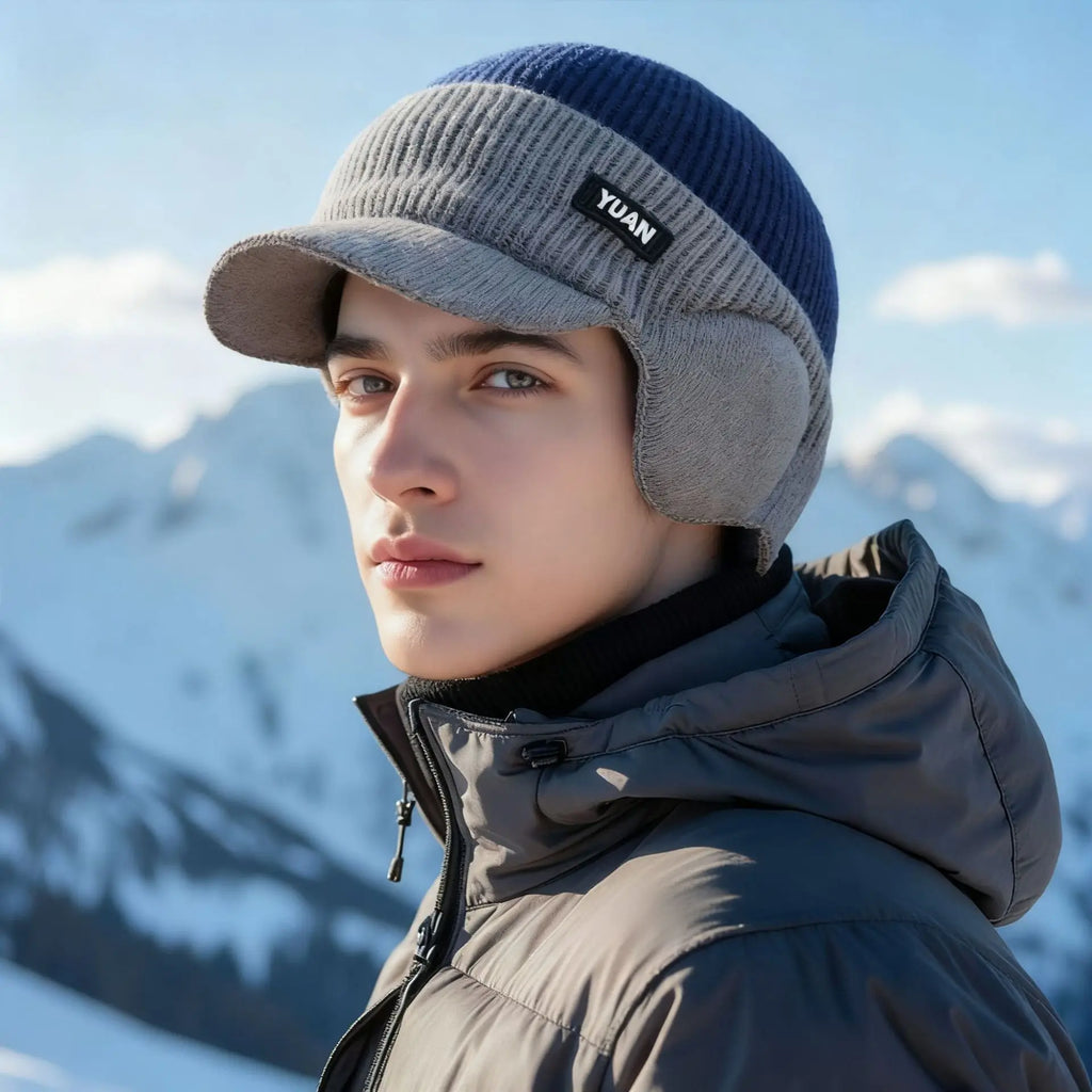 Winter velvet thickened anti cold warm woolen hat riding windproof