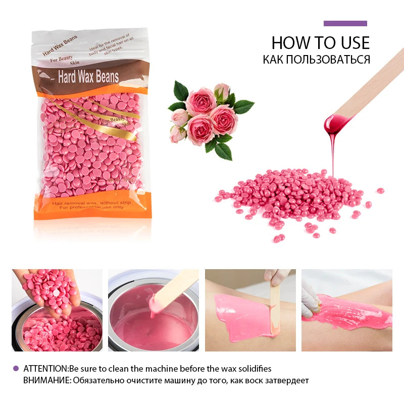 500g/200g/50g Hard Wax Beans for Hair Removal Body European Brazilian